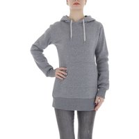 Ital-Design Fleeceshirt Damen Freizeit (86099130) Kapuze Pullover & Strick in Grau von Ital-Design