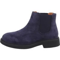 Ital-Design Herren Chelsea Freizeit Stiefelette Blockabsatz Boots in Blau von Ital-Design