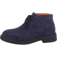 Ital-Design Herren Schnürschuhe Freizeit Stiefelette Blockabsatz Boots in Blau von Ital-Design