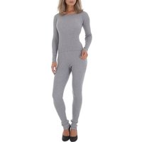 Ital-Design Jumpsuit Damen Freizeit Stretch Jogging- & Freizeitanzug in Grau von Ital-Design