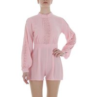 Ital-Design Jumpsuit Damen Party & Clubwear Hotpants (86365245) Glänzend Kurzer Jumpsuit in Rosa von Ital-Design