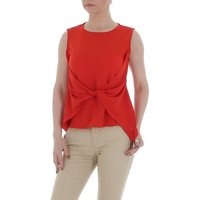 Ital-Design Klassische Bluse Damen Elegant Lagenlook Chiffon Bluse in Rot von Ital-Design