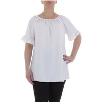 Ital-Design Kurzarmbluse Damen Elegant Bluse in Weiß von Ital-Design