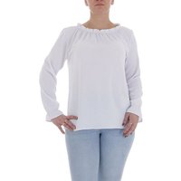 Ital-Design Langarmbluse Damen Elegant Bluse in Weiß von Ital-Design