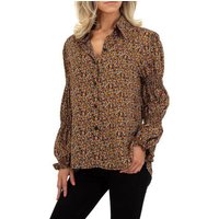 Ital-Design Langarmbluse Damen Freizeit Hemd Print Bluse in Gelb von Ital-Design