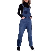 Ital-Design Latzhose Damen Freizeit Jeansstoff Stretch Latzhose in Blau von Ital-Design