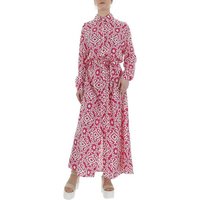 Ital-Design Maxikleid Damen Freizeit Ornamente Blusenkleid in Pink von Ital-Design