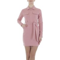 Ital-Design Minikleid Damen Freizeit Stretch Blusenkleid in Altrosa von Ital-Design
