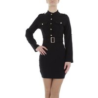 Ital-Design Minikleid Damen Freizeit Stretch Blusenkleid in Schwarz von Ital-Design