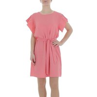 Ital-Design Sommerkleid Damen Freizeit (86164427) Kreppoptik/gesmokt Minikleid in Coral von Ital-Design