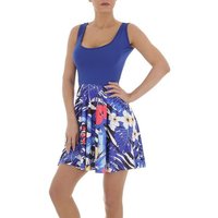 Ital-Design Sommerkleid Damen Freizeit Geblümt Stretch Minikleid in Blau von Ital-Design
