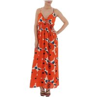 Ital-Design Sommerkleid Damen Freizeit Wickeloptik Geblümt Maxikleid in Orange von Ital-Design