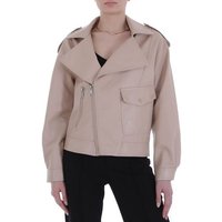 Ital-Design Steppjacke Damen Biker Bikerjacke in Beige von Ital-Design