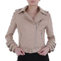 Ital-Design Steppjacke Damen Biker Bikerjacke in Beige von Ital-Design