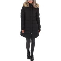 Ital-Design Steppjacke Damen Freizeit Kapuze (abnehmbar) Gefüttert Kurzmantel in Schwarz von Ital-Design