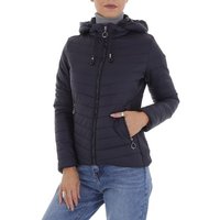 Ital-Design Steppjacke Damen Freizeit Kapuze Gefüttert Übergangsjack in Dunkelblau von Ital-Design