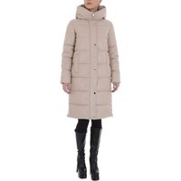 Ital-Design Steppjacke Damen Freizeit Kapuze Gefüttert Wintermantel in Beige von Ital-Design