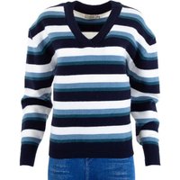 Ital-Design Strickpullover Damen Freizeit Spitze Strickpullover in Blau von Ital-Design