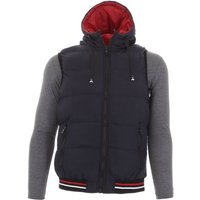 Ital-Design Wendejacke Herren Freizeit Weste Kapuze Beidseitig Tragbar Jacke in Dunkelblau von Ital-Design