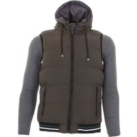 Ital-Design Wendejacke Herren Freizeit Weste Kapuze Beidseitig Tragbar Jacke in Olive von Ital-Design