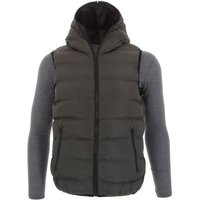 Ital-Design Wendejacke Herren Freizeit Weste Kapuze Beidseitig Tragbar Jacke in Olive von Ital-Design