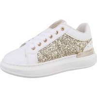 Sneakers Low für Damen in Gold und Weiß von Ital-Design