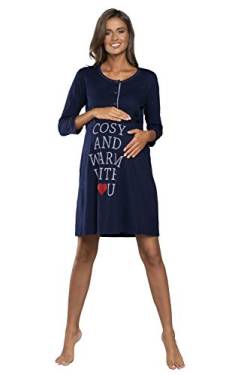 Italian Fashion Damen Schwangerschafts Nachthemd Emilly, blau, XL von Italian Fashion