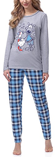 Italian Fashion Baumwolle Pyjama Schlafanzug Lang Zweiteilige Nachtwäsche Hausanzug Sleepwear Langarm Perfect als Geschenk | schönes Zuhause Outfit von Italian Fashion