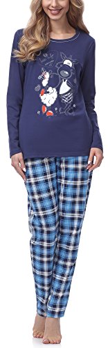 Italian Fashion Baumwolle Pyjama Schlafanzug Lang Zweiteilige Nachtwäsche Hausanzug Sleepwear Langarm Perfect als Geschenk | schönes Zuhause Outfit von Italian Fashion