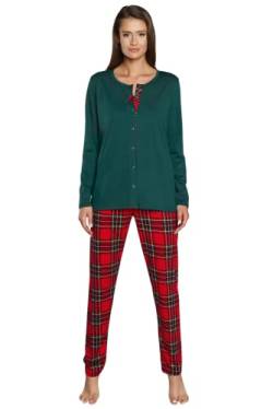 Italian Fashion IF Baumwolle Pyjama Schlafanzug Lang Zweiteilige Nachtwäsche Hausanzug Sleepwear Langarm von Italian Fashion