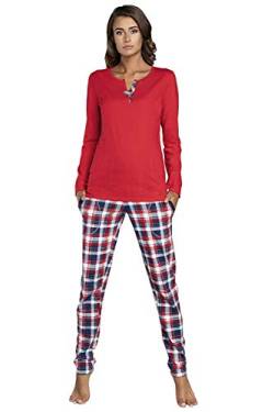 Italian Fashion IF Baumwolle Pyjama Schlafanzug Lang Zweiteilige Nachtwäsche Hausanzug Sleepwear Langarm von Italian Fashion