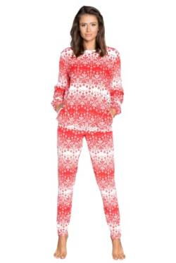 Italian Fashion IF Damen Fleece Hausanzug Schlafanzug Lang Winter Weicher Pyjama Anzug Set Zweiteiliger Bipolar Oberteil mit Taschen und Hose von Italian Fashion
