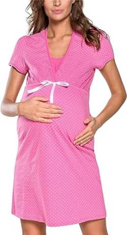 Italian Fashion IF Nachthemd Damen Geburt Stillnachthemd Mutterschaft Schwangerschaft Nachtwäsche Umstandsmode von Italian Fashion IF