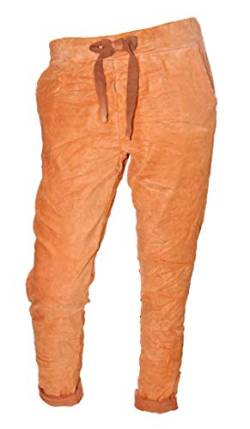 New_Look Damen Pant Chino Taschen Wildleder Optik Stretch Jogging-Style (Orange) von Italiatex