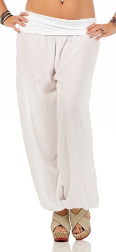 Italy Style Hose Damen Sommerhose Haremshose Pumphose 2002 (Weiss) von Italy Style