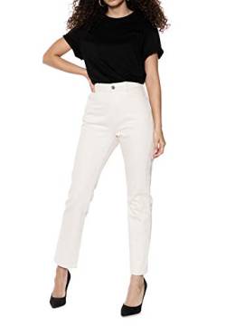 Ivy Revel DE Damen Denim HIGH Waist Straight Jeans, Elfenbein (Offwhite 270), (Herstellergröße: 42) von Ivy Revel DE