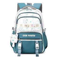 IvyH Kinderrucksack Schulrucksack Mädchen Teenager Rucksack Lässige Daypack Wasserdicht, Schulranzen Mädchen 2-6. klasse mit Großer Kapazität Grundschulen Gymnasien Universität, Blau von IvyH