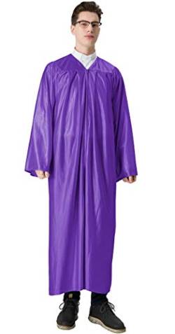 IvyRobes Erwachsene Klerus Chor Robe Glänzend Bestätigung Taufe Richter Robe Kostüm Violett 60(187cm - 197cm) von IvyRobes
