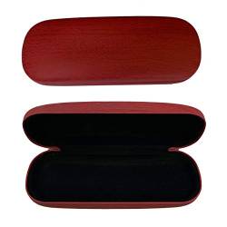 Iwood Brillenetui/Case/Hardcase/Brillenbox in Holzoptik mit Metallscharnier - Rot - Hartschale mit Samteinlage zum optimalen Schutz der Brille oder Sonnenbrille - inkl. Mikrofasertuch von Iwood