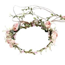 Blumenkranz Blumenkrone Braut Stirnband Simulationsblume Girlande Böhmen Blumen Haarkranz Braut Brautjungfern Haarband für Hochzeit von Ixkbiced