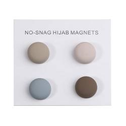 Ixkbiced Hijab-Magnetnadeln für Damen, Kleidung für muslimische Schals, vielseitig verwendbar, runder Clip für Damen, Schals, ohne Loch, Brosche ohne Loch, 4 Stück von Ixkbiced