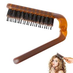 Falten Haarbürsten tragbare Eber Borste Haarbürste Antistatische Massage Haare Kammtasche Haarbürste Haarstyling Werkzeuge für Frauen Männer Brownhair Combs von Ixppidxi