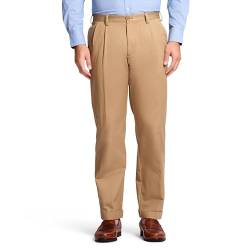 IZOD Herren American Chino Double Plissee Hose, French Khaki, 33W / 32L von Izod