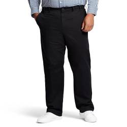 IZOD Herren Big and Tall Performance Stretch Flat Front Pant Lssige Hose, Schwarz, 52W / 30L von Izod