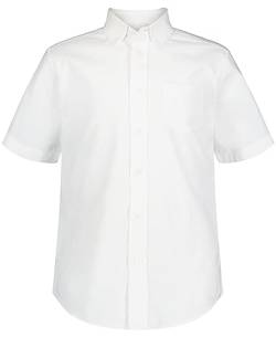 IZOD Herren Hemd Uniform Young Short Sleeve Button-Down Oxford - Weiß - Mittel von Izod