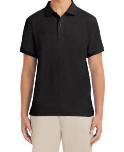 IZOD Herren Poloshirt Uniform Young Short Sleeve Pique - Schwarz - Groß von Izod