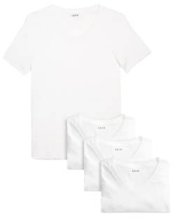 IZOD Herren Unterhemden - Weiche atmungsaktive V-Ausschnitt T-Shirts (4er Pack), Farbe: Weiß, Groß von Izod