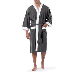 IZOD Herren Waffle Knit Kimono Robe Bademantel, kohleschwarz meliert, XXL/3XL von Izod