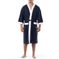 Izod Herren Kimono Waffelstrick Bademantel, Marineblau, XXL/3XL von Izod