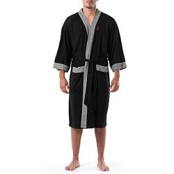 Izod Herren Kimono Waffelstrick Bademantel, Schwarz, Einheitsgröße von Izod